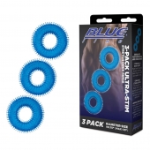 Комплект из трех голубых колец для эрекции 3-Pack Ultra-Stim Stretch Cock Rings - BlueLine - в Великом Новгороде купить с доставкой