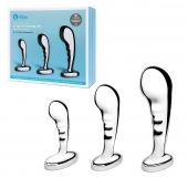 Набор из 3 стальных стимуляторов простаты Stainless Steel P-spot Training Set - b-Vibe - в Великом Новгороде купить с доставкой