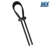 Черный ремень-лассо для усиления эрекции - Sex Expert - в Великом Новгороде купить с доставкой