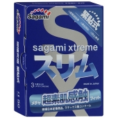 Розовые презервативы Sagami Xtreme FEEL FIT 3D - 3 шт. - Sagami - купить с доставкой в Великом Новгороде