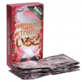 Презервативы Sagami Xtreme Strawberry c ароматом клубники - 10 шт. - Sagami - купить с доставкой в Великом Новгороде