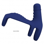 Синяя вибронасадка на пенис Vibrating Penis Sling - Baile - в Великом Новгороде купить с доставкой