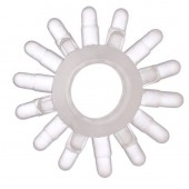 Прозрачное гелевое эрекционное кольцо с шипиками - Toyfa Basic - в Великом Новгороде купить с доставкой