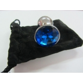 Анальное украшение BUTT PLUG  Small с синим кристаллом - 7 см. - Anal Jewelry Plug - купить с доставкой в Великом Новгороде Анальное украшение BUTT PLUG  Small с синим кристаллом - 7 см. - Anal Jewelry Plug - купить с доставкой в Великом Новгороде