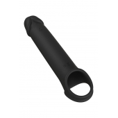 Черная насадка-удлинитель с вибрацией Vibrating Extender With Remote - Dream Toys - в Великом Новгороде купить с доставкой