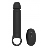Черная насадка-удлинитель с вибрацией Vibrating Extender With Remote - Dream Toys - в Великом Новгороде купить с доставкой