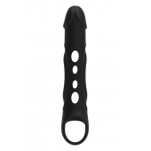 Черная насадка-удлинитель Vibrating Extender With Remote с вибрацией - Dream Toys - в Великом Новгороде купить с доставкой