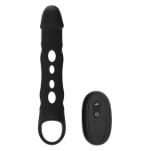 Черная насадка-удлинитель Vibrating Extender With Remote с вибрацией - Dream Toys - в Великом Новгороде купить с доставкой