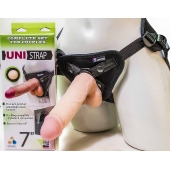 Страпон-унисекс с двумя насадками UNI strap 7  Harness - 19 и 16 см. - LOVETOY (А-Полимер) - купить с доставкой в Великом Новгороде