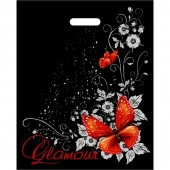 Черный пакет Glamour с вырубной ручкой (38х47 см) - Сима-Ленд - купить с доставкой в Великом Новгороде