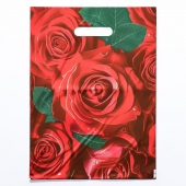 Пакет с цветочным принтом и вырубной ручкой (30х40 см) - Сима-Ленд - купить с доставкой в Великом Новгороде