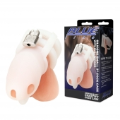 Белая клетка для пениса Silicone Small 2 in Cock Cage With Ball Divider - BlueLine - купить с доставкой в Великом Новгороде