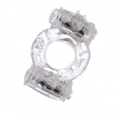 Прозрачное виброкольцо с двумя вибропульками - Toyfa Basic - в Великом Новгороде купить с доставкой