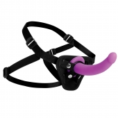 Лиловый поясной страпон Navigator Silicone G-Spot Dildo with Harness - 17,8 см. - XR Brands - купить с доставкой в Великом Новгороде