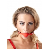 Силиконовый кляп-шар на чёрных ремешках Red Gag silicone - Orion - купить с доставкой в Великом Новгороде