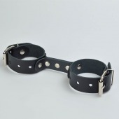 Черные кожаные наручники-фиксатор - Sitabella - купить с доставкой в Великом Новгороде