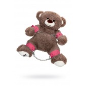 Бондажный набор: бурый мишка с розовыми оковами и наручниками - Pecado - купить с доставкой в Великом Новгороде