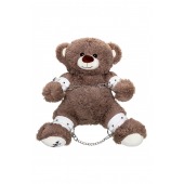 Бондажный набор: бурый мишка с белыми оковами и наручниками - Pecado - купить с доставкой в Великом Новгороде