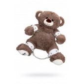 Бондажный набор: бурый мишка с белыми оковами и наручниками - Pecado - купить с доставкой в Великом Новгороде