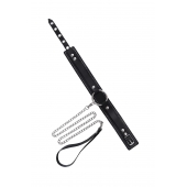 Кожаный ошейник-чокер с поводком - Pecado - купить с доставкой в Великом Новгороде