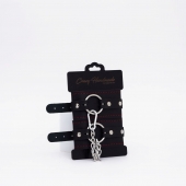 Черно-красные кожаные оковы - Crazy Handmade - купить с доставкой в Великом Новгороде