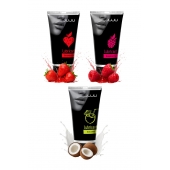 Набор из 3 съедобных лубрикантов JUJU (клубника, малина, кокос) - JuJu - купить с доставкой в Великом Новгороде