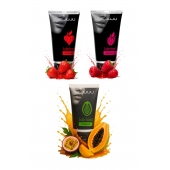 Набор из 3 съедобных лубрикантов JUJU (клубника, малина, тропические фрукты) - JuJu - купить с доставкой в Великом Новгороде