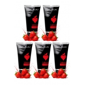 Набор из 5 съедобных лубрикантов JUJU со вкусом клубники - JuJu - купить с доставкой в Великом Новгороде