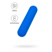 Синяя силиконовая перезаряжаемая вибропуля Nep - 8 см. - A-toys купить в Великом Новгороде с доставкой в Orgasmix.ru Синяя силиконовая перезаряжаемая вибропуля Nep - 8 см. - A-toys