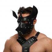 Черная кожаная маска «Собака» - Crazy Handmade - купить с доставкой в Великом Новгороде