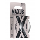 Черные утолщенные презервативы MAXUS Extra Strong с железным кейсом - 3 шт. - Maxus - купить с доставкой в Великом Новгороде
