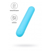 Голубая силиконовая перезаряжаемая вибропуля Murr - 10 см. - A-toys купить в Великом Новгороде с доставкой в Orgasmix.ru Голубая силиконовая перезаряжаемая вибропуля Murr - 10 см. - A-toys