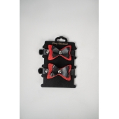 Черно-красные кожаные наручники с бантиками - Crazy Handmade - купить с доставкой в Великом Новгороде