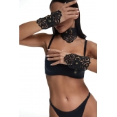 Фигурный набор для БДСМ-игр с узорами и золотистой фурнитурой - Crazy Handmade - купить с доставкой в Великом Новгороде