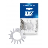 Эластичное эрекционное кольцо с шариками и лучами - Sex Expert - в Великом Новгороде купить с доставкой