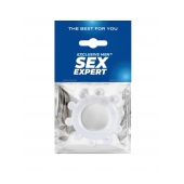 Прозрачное эрекционное кольцо со стимулирующими шариками - Sex Expert - в Великом Новгороде купить с доставкой
