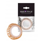 Эрекционное кольцо с бежевыми «ресничками» - Sextaz - в Великом Новгороде купить с доставкой