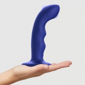 Синяя насадка-стимулятор Strap-On-Me Tapping Dildo Wave - Strap-on-me - купить с доставкой в Великом Новгороде