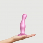 Розовая насадка Strap-On-Me Dildo Plug Curvy size M - Strap-on-me - купить с доставкой в Великом Новгороде