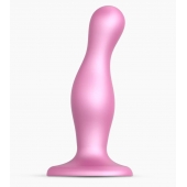 Розовая насадка Strap-On-Me Dildo Plug Curvy size M - Strap-on-me - купить с доставкой в Великом Новгороде