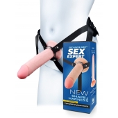 Мужской полый страпон на регулируемых ремешках - 22 см. - Sex Expert - купить с доставкой в Великом Новгороде