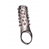 Дымчатая насадка на пенис с выпуклостями - 11 см. - Sex Expert - в Великом Новгороде купить с доставкой