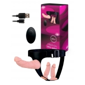 Женский страпон с 3 насадками и вибрацией - Erowoman-Eroman - купить с доставкой в Великом Новгороде