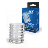 Прозрачная сквозная насадка на пенис с ребрышками - Sex Expert - в Великом Новгороде купить с доставкой