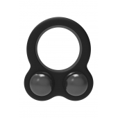 Черное эрекционное кольцо с утяжелителями Cockring Dual Weight - Dream Toys - в Великом Новгороде купить с доставкой