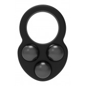 Черное эрекционное кольцо с утяжелителями - Dream Toys - в Великом Новгороде купить с доставкой