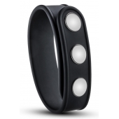 Черное эрекционное кольцо на кнопках - Blush Novelties - в Великом Новгороде купить с доставкой