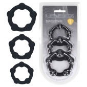 Набор из 3 эрекционных колец Beaded Silicone Cockring Set - Shots Media BV - в Великом Новгороде купить с доставкой