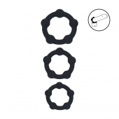 Набор из 3 эрекционных колец Beaded Silicone Cockring Set - Shots Media BV - в Великом Новгороде купить с доставкой