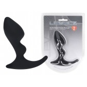 Черная анальная пробка для массажа простаты Double Ripple Silicone Prostate Massager - Shots Media BV - в Великом Новгороде купить с доставкой